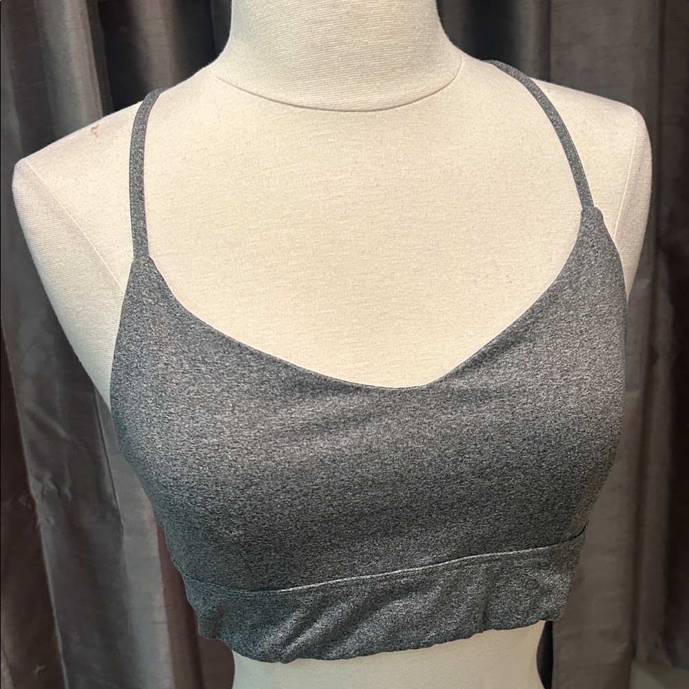 Charcoal Sports Bra with cool multi strap back
